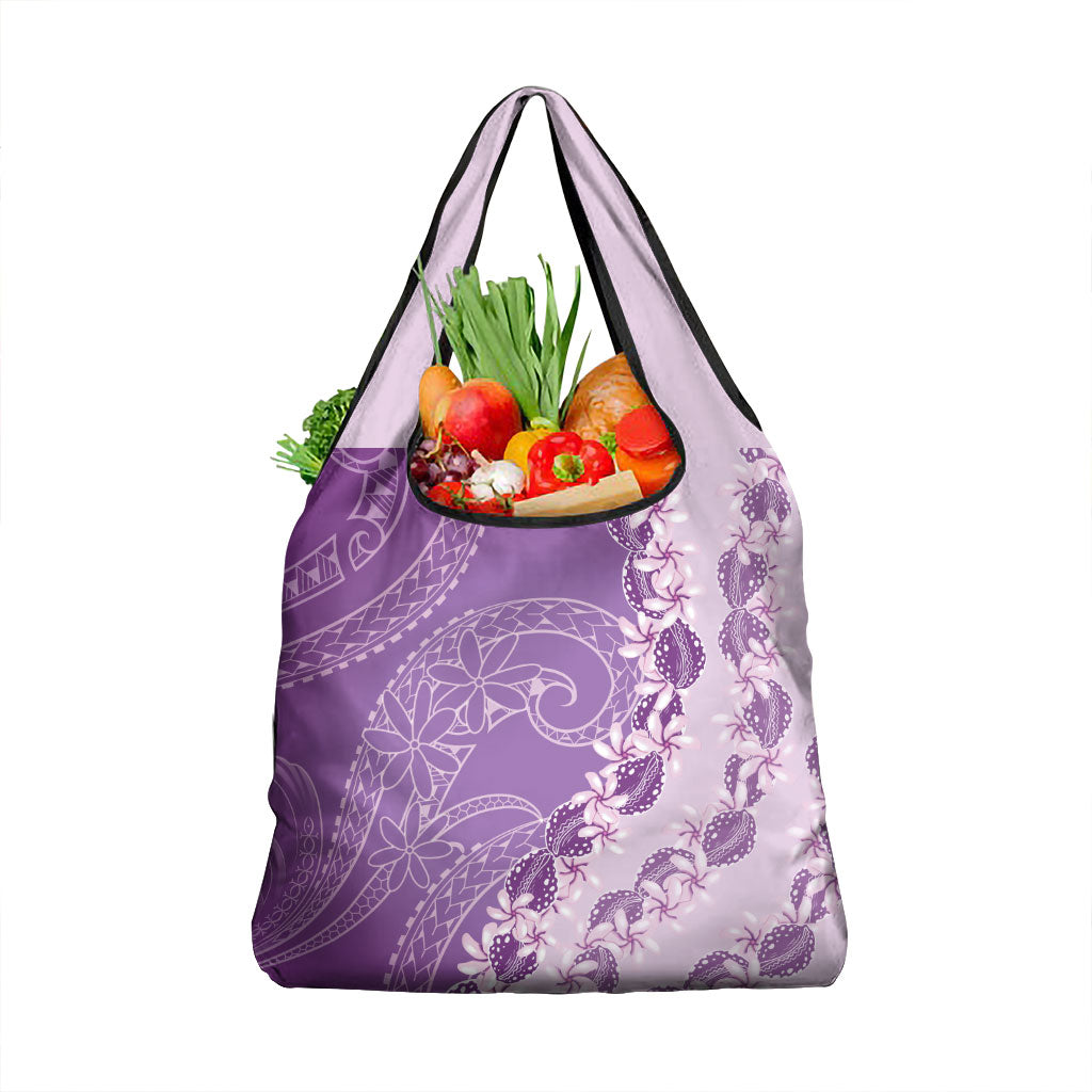 Heiva i Tahiti Grocery Bag Tahitian Tiare Maori Cowrie Lei Purple