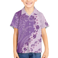 Heiva i Tahiti Hawaiian Shirt Tahitian Tiare Maori Cowrie Lei Purple