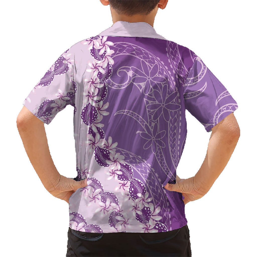 Heiva i Tahiti Hawaiian Shirt Tahitian Tiare Maori Cowrie Lei Purple