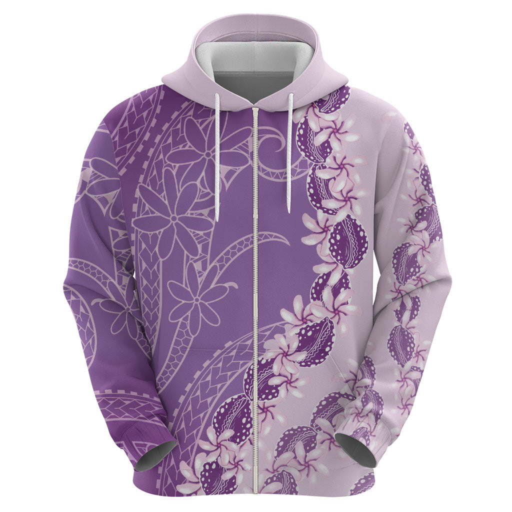 Heiva i Tahiti Hoodie Tahitian Tiare Maori Cowrie Lei Purple
