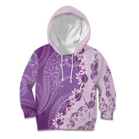 Heiva i Tahiti Kid Hoodie Tahitian Tiare Maori Cowrie Lei Purple