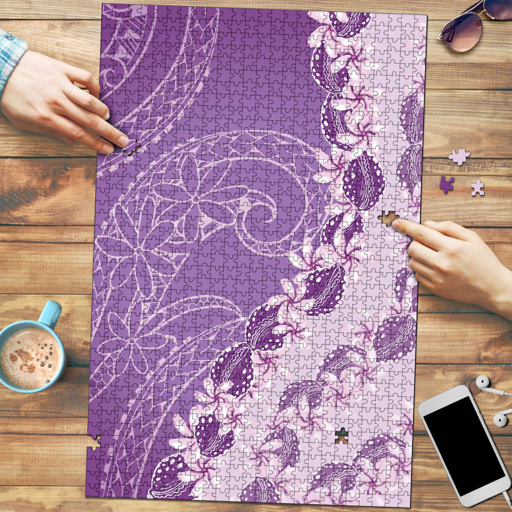 Heiva i Tahiti Puzzle Tahitian Tiare Maori Cowrie Lei Purple LT14 Purple - Polynesian Pride