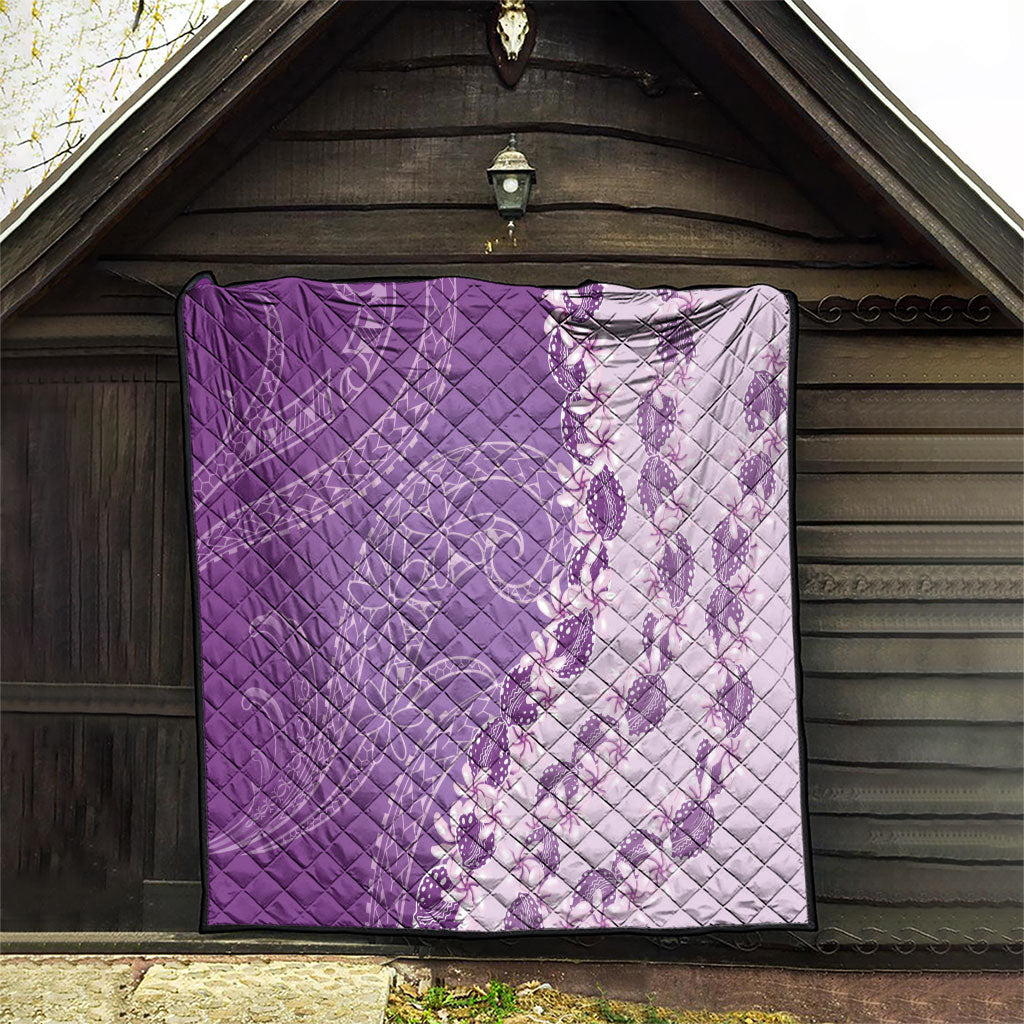 Heiva i Tahiti Quilt Tahitian Tiare Maori Cowrie Lei Purple LT14 - Polynesian Pride