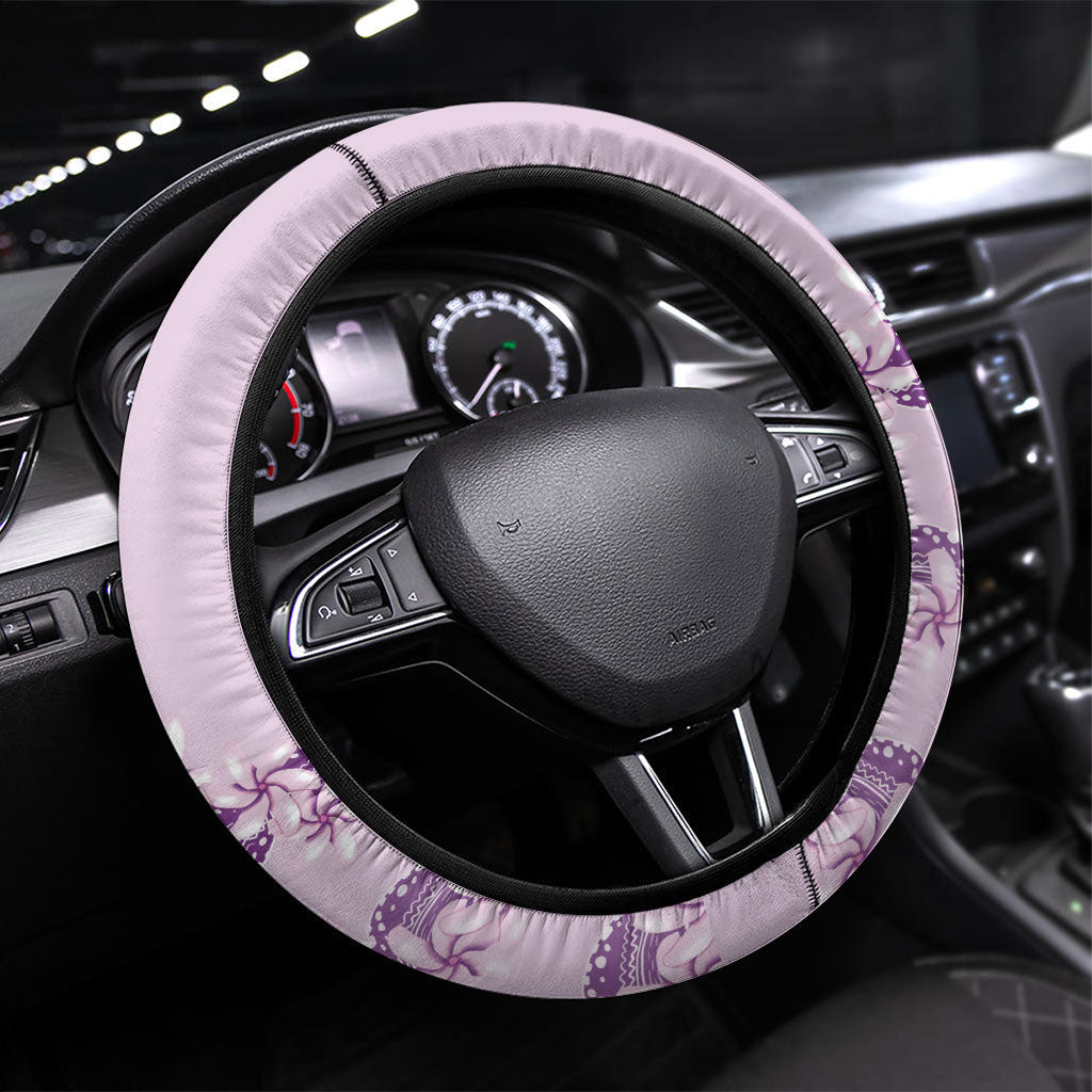 Heiva i Tahiti Steering Wheel Cover Tahitian Tiare Maori Cowrie Lei Purple