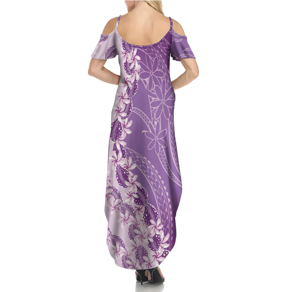 Heiva i Tahiti Summer Maxi Dress Tahitian Tiare Maori Cowrie Lei Purple