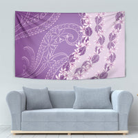 Heiva i Tahiti Tapestry Tahitian Tiare Maori Cowrie Lei Purple