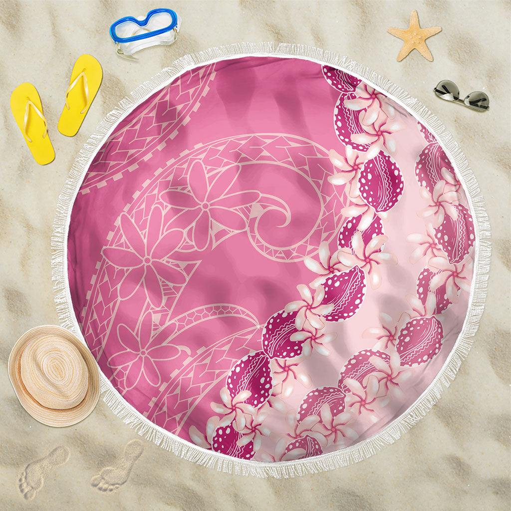 Heiva i Tahiti Beach Blanket Tahitian Tiare Maori Cowrie Lei Pink