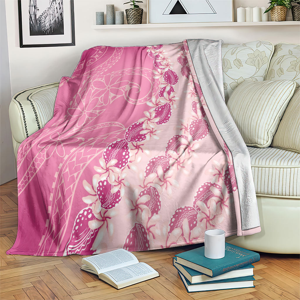 Heiva i Tahiti Blanket Tahitian Tiare Maori Cowrie Lei Pink