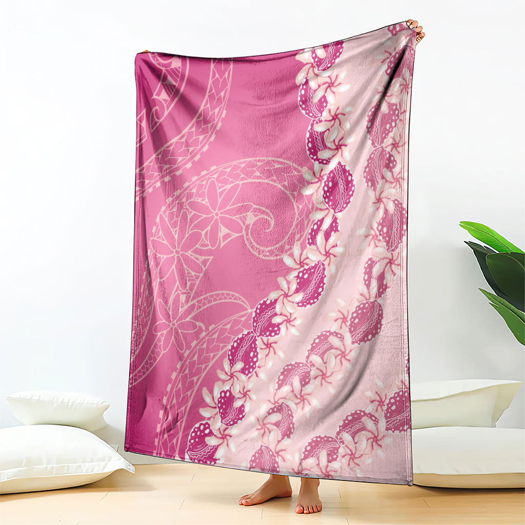 Heiva i Tahiti Blanket Tahitian Tiare Maori Cowrie Lei Pink