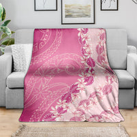Heiva i Tahiti Blanket Tahitian Tiare Maori Cowrie Lei Pink