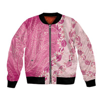 Heiva i Tahiti Bomber Jacket Tahitian Tiare Maori Cowrie Lei Pink LT14 Unisex Pink - Polynesian Pride