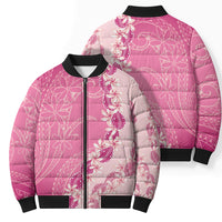 Heiva i Tahiti Bomber Puffer Jacket Tahitian Tiare Maori Cowrie Lei Pink LT14 - Polynesian Pride
