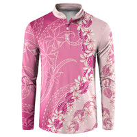 Heiva i Tahiti Button Sweatshirt Tahitian Tiare Maori Cowrie Lei Pink LT14 Pink - Polynesian Pride