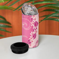 Heiva i Tahiti 4 in 1 Can Cooler Tumbler Tahitian Tiare Maori Cowrie Lei Pink