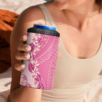 Heiva i Tahiti 4 in 1 Can Cooler Tumbler Tahitian Tiare Maori Cowrie Lei Pink