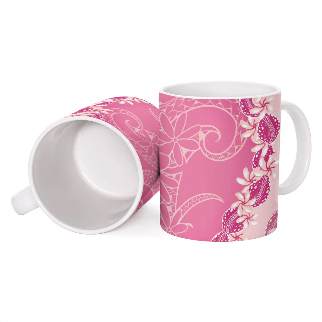 Heiva i Tahiti Ceramic Mug Tahitian Tiare Maori Cowrie Lei Pink LT14 - Polynesian Pride