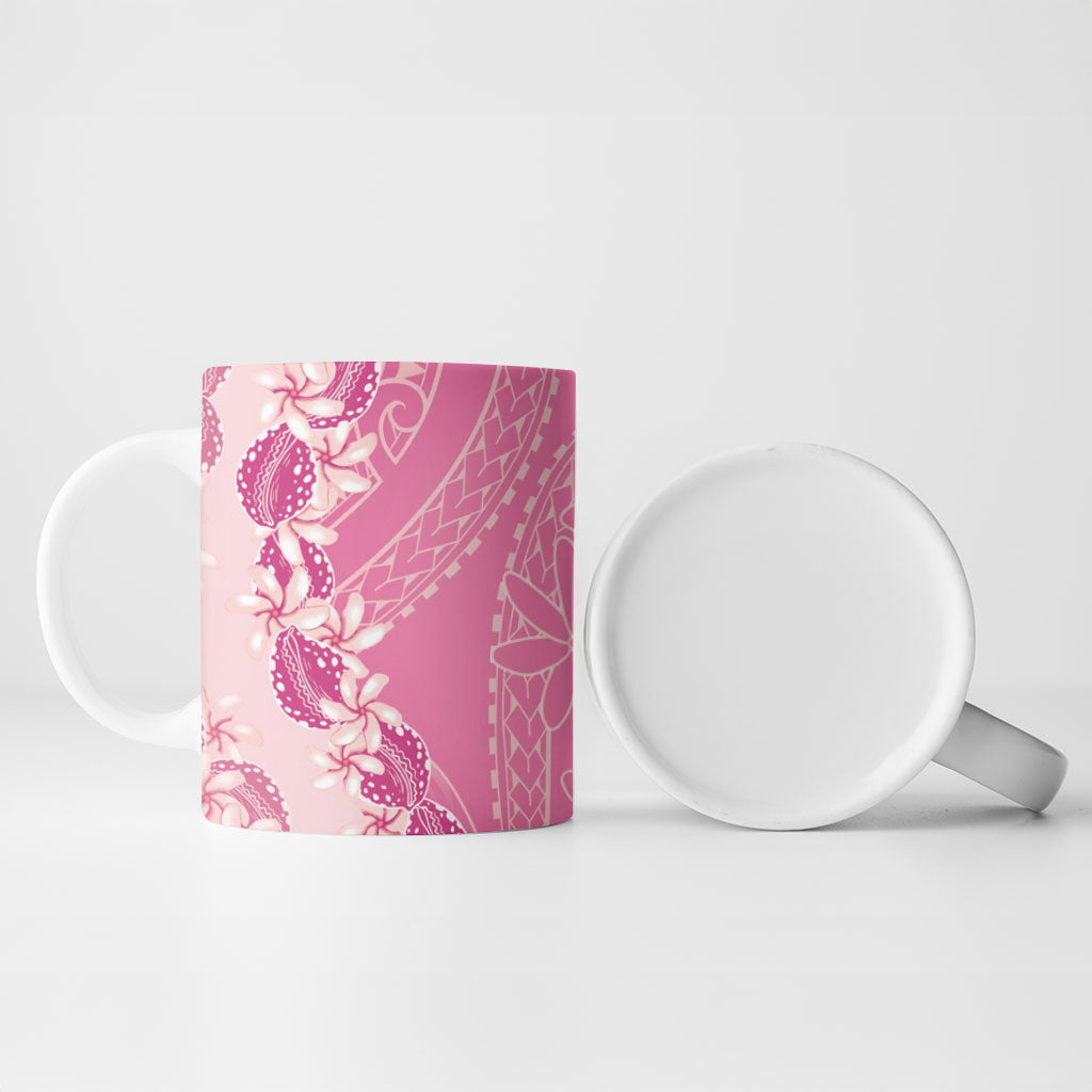 Heiva i Tahiti Ceramic Mug Tahitian Tiare Maori Cowrie Lei Pink LT14 - Polynesian Pride