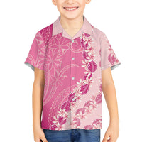 Heiva i Tahiti Family Matching Puletasi and Hawaiian Shirt Tahitian Tiare Maori Cowrie Lei Pink