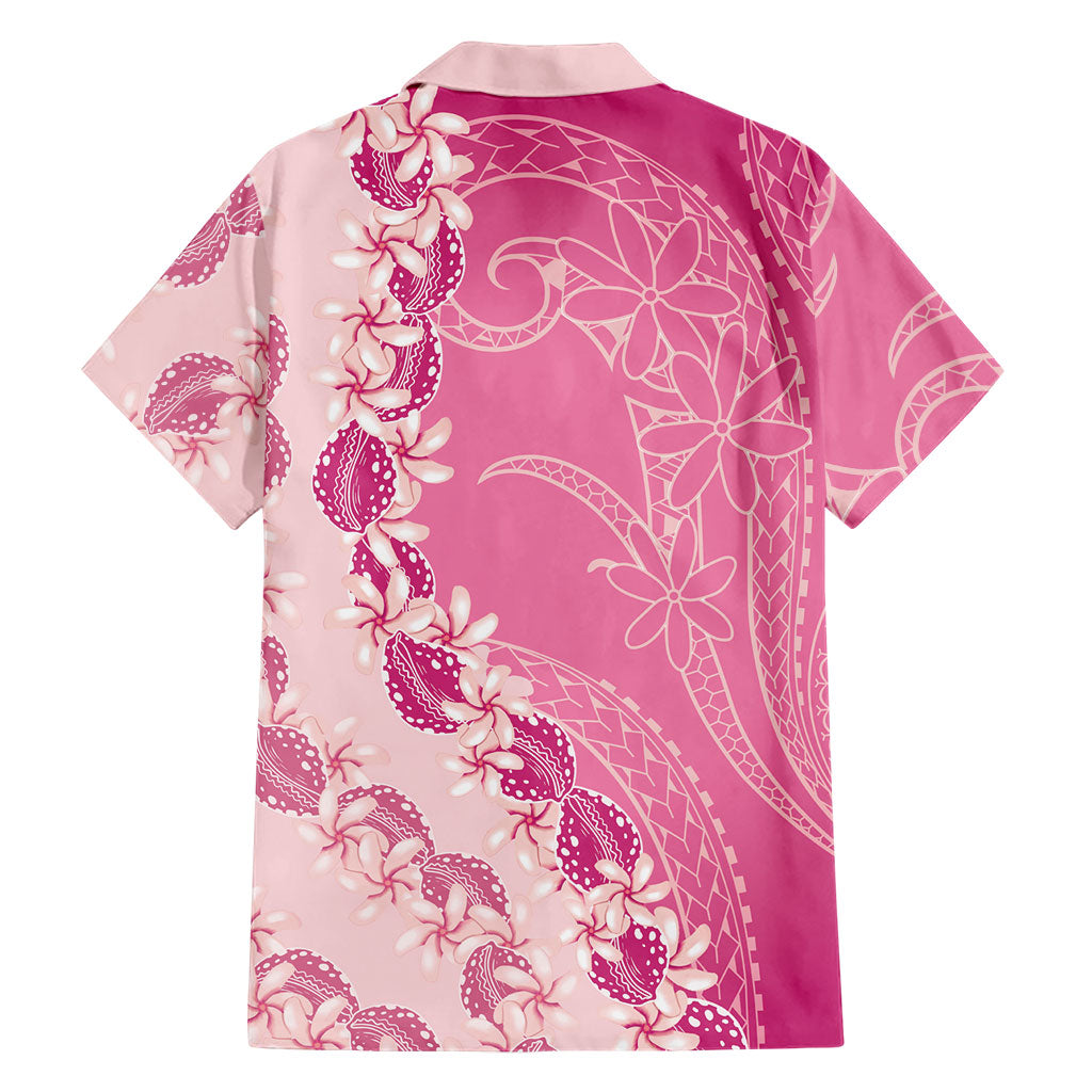 Heiva i Tahiti Family Matching Summer Maxi Dress and Hawaiian Shirt Tahitian Tiare Maori Cowrie Lei Pink