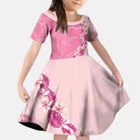 Heiva i Tahiti Family Matching Tank Maxi Dress and Hawaiian Shirt Tahitian Tiare Maori Cowrie Lei Pink