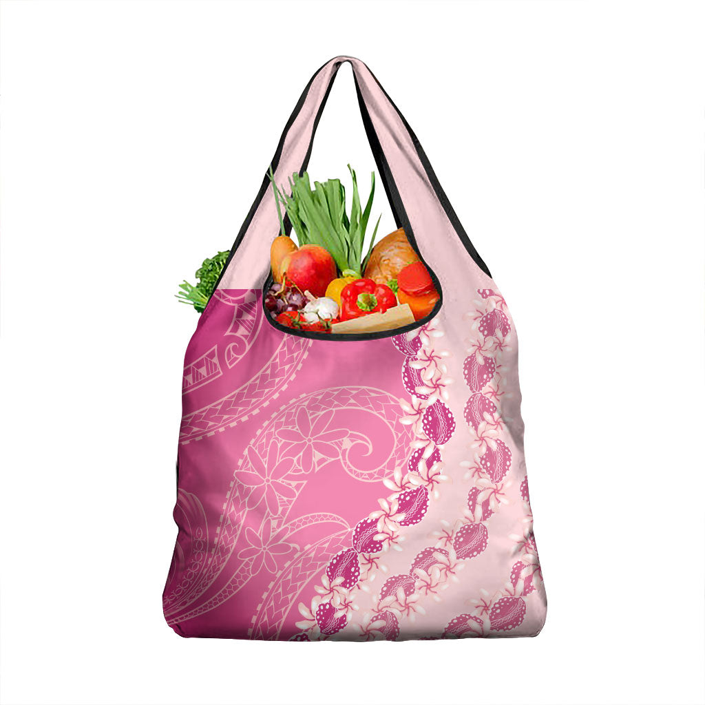 Heiva i Tahiti Grocery Bag Tahitian Tiare Maori Cowrie Lei Pink