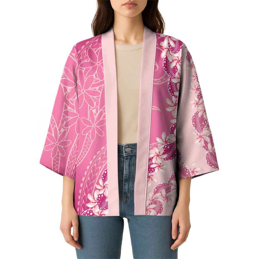Heiva i Tahiti Kimono Tahitian Tiare Maori Cowrie Lei Pink
