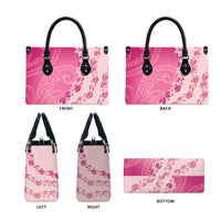 Heiva i Tahiti Leather Bag Tahitian Tiare Maori Cowrie Lei Pink