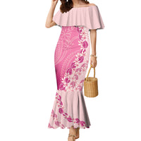 Heiva i Tahiti Mermaid Dress Tahitian Tiare Maori Cowrie Lei Pink