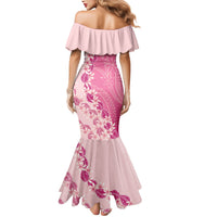 Heiva i Tahiti Mermaid Dress Tahitian Tiare Maori Cowrie Lei Pink