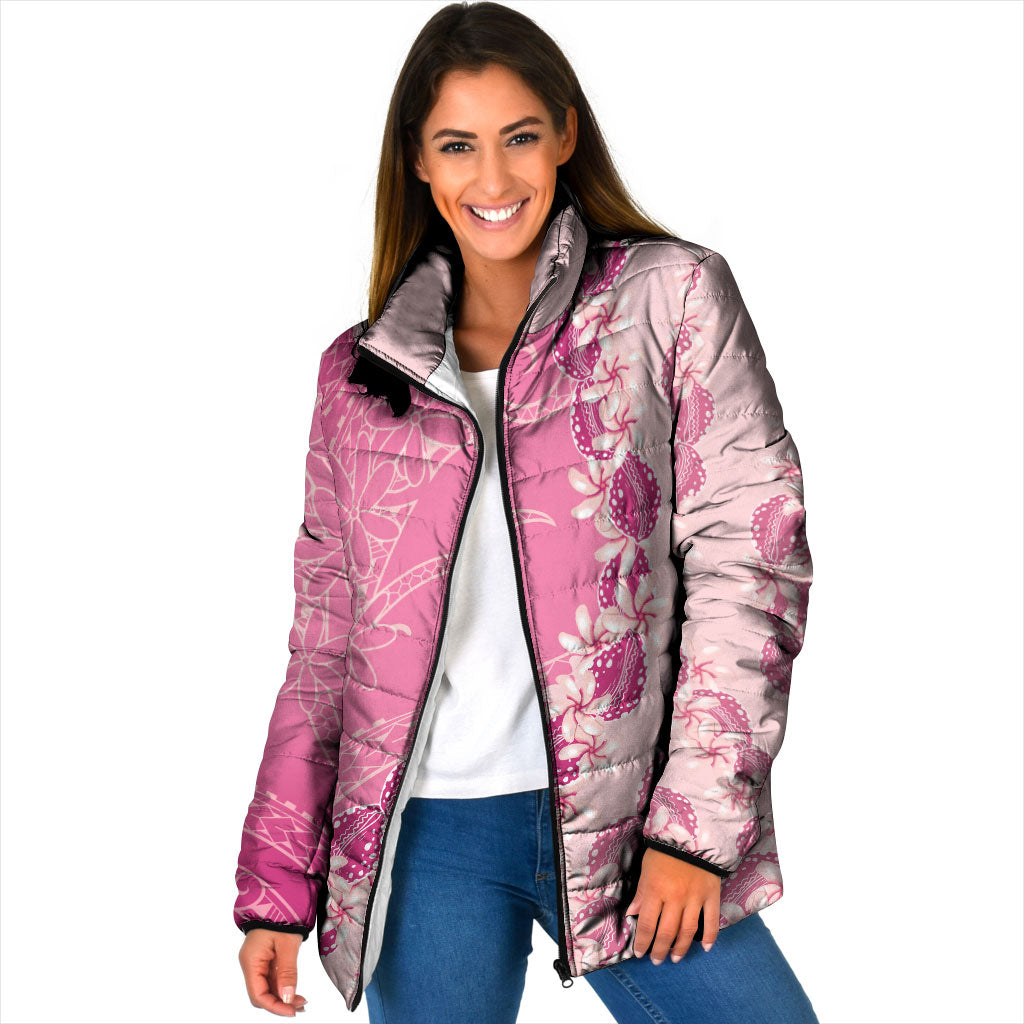 Heiva i Tahiti Padded Jacket Tahitian Tiare Maori Cowrie Lei Pink LT14 Women Pink - Polynesian Pride