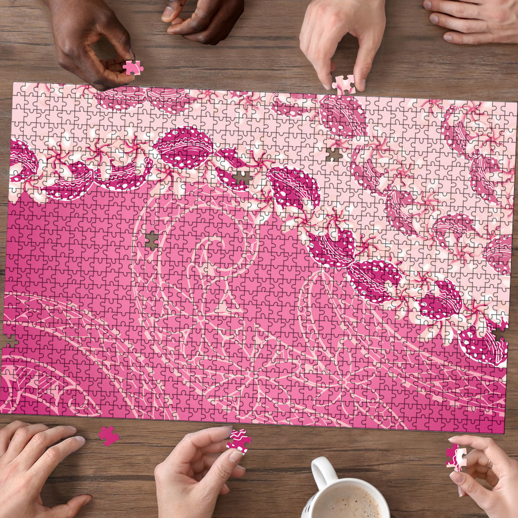 Heiva i Tahiti Puzzle Tahitian Tiare Maori Cowrie Lei Pink LT14 - Polynesian Pride