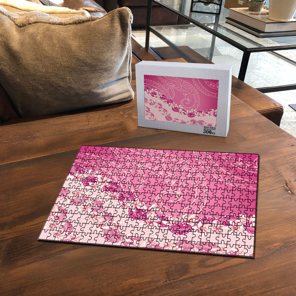Heiva i Tahiti Puzzle Tahitian Tiare Maori Cowrie Lei Pink LT14 - Polynesian Pride