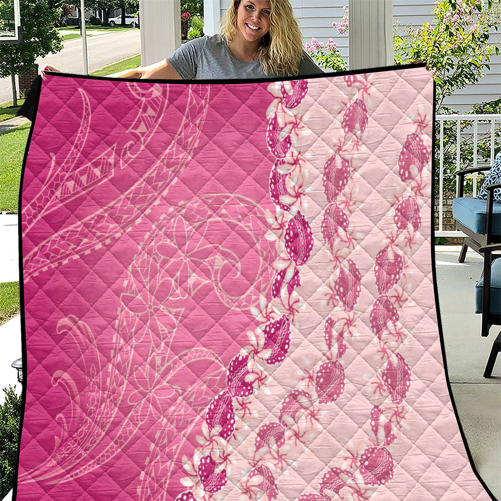 Heiva i Tahiti Quilt Tahitian Tiare Maori Cowrie Lei Pink LT14 Pink - Polynesian Pride