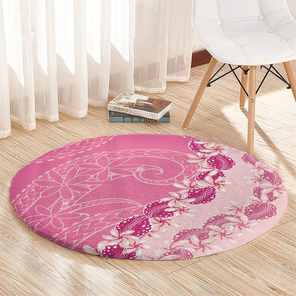 Heiva i Tahiti Round Carpet Tahitian Tiare Maori Cowrie Lei Pink LT14 - Polynesian Pride