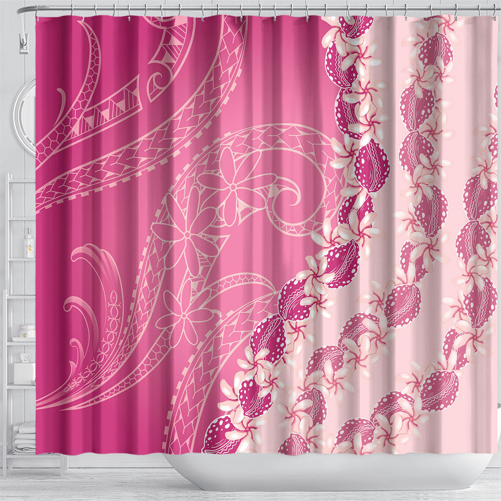 Heiva i Tahiti Shower Curtain Tahitian Tiare Maori Cowrie Lei Pink LT14 - Polynesian Pride