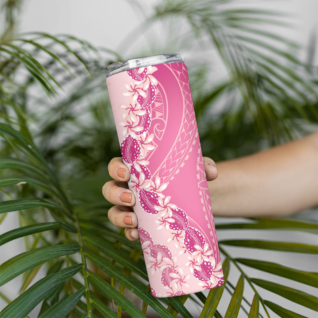 Heiva i Tahiti Skinny Tumbler Tahitian Tiare Maori Cowrie Lei Pink