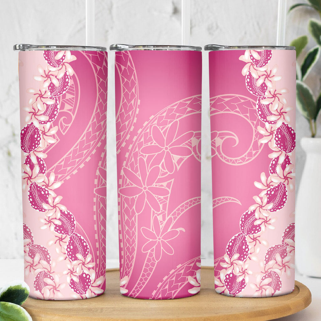 Heiva i Tahiti Skinny Tumbler Tahitian Tiare Maori Cowrie Lei Pink
