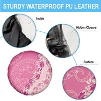 Heiva i Tahiti Spare Tire Cover Tahitian Tiare Maori Cowrie Lei Pink