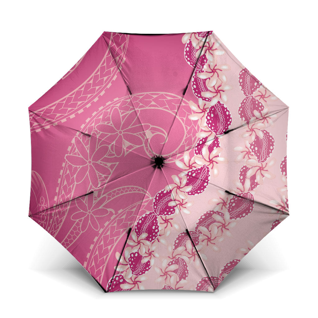 Heiva i Tahiti Umbrella Tahitian Tiare Maori Cowrie Lei Pink LT14 One Size Folded 11.42 inch Opened Diameter 37.4 inch Pink - Polynesian Pride