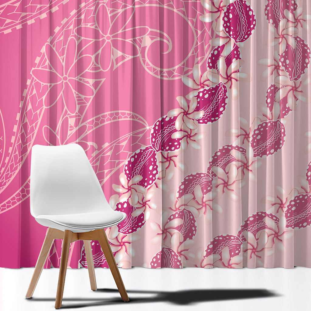 Heiva i Tahiti Window Curtain Tahitian Tiare Maori Cowrie Lei Pink LT14 - Polynesian Pride