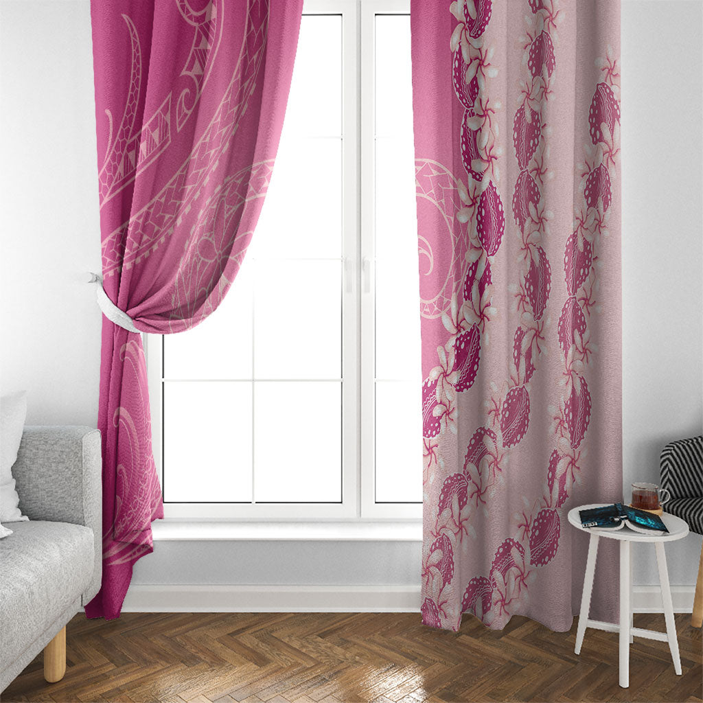 Heiva i Tahiti Window Curtain Tahitian Tiare Maori Cowrie Lei Pink LT14 - Polynesian Pride