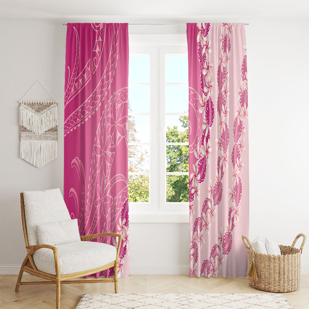 Heiva i Tahiti Window Curtain Tahitian Tiare Maori Cowrie Lei Pink LT14 - Polynesian Pride