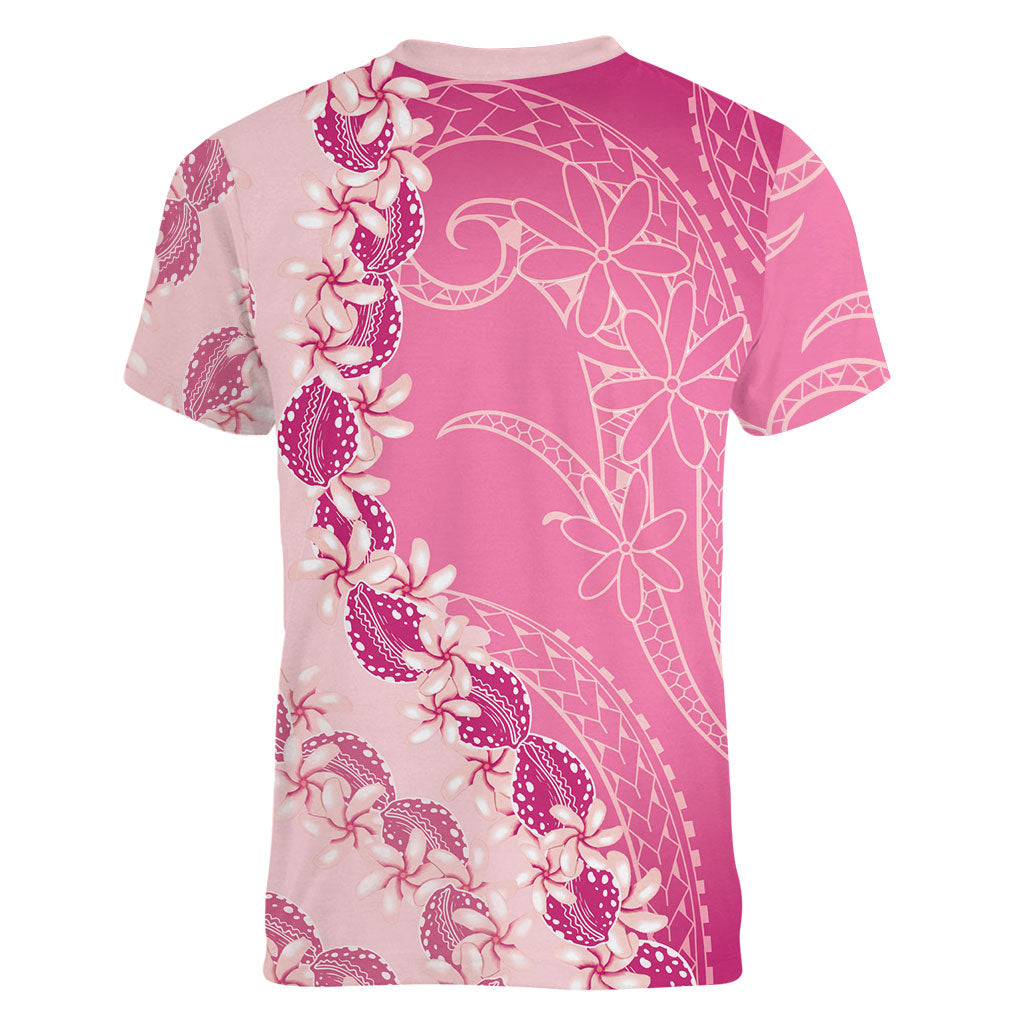 Heiva i Tahiti Women V-Neck T-Shirt Tahitian Tiare Maori Cowrie Lei Pink