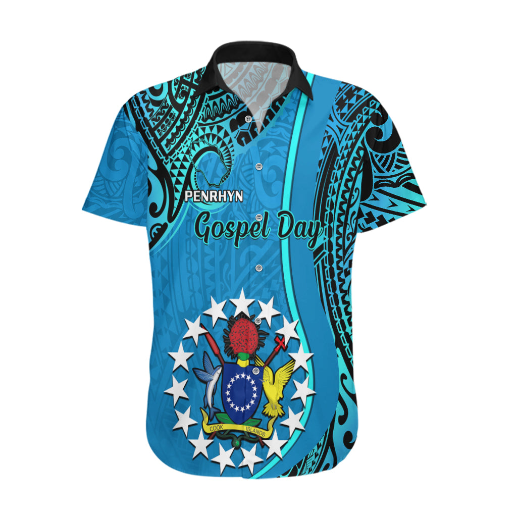13 March Penrhyn Island Gospel Day Hawaiian Shirt Cook Islands Tribal Pattern LT14 Blue - Polynesian Pride