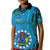 13 March Penrhyn Island Gospel Day Kid Polo Shirt Cook Islands Tribal Pattern LT14 Kid Blue - Polynesian Pride