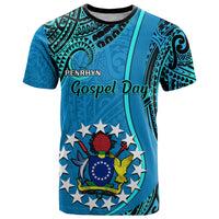 13 March Penrhyn Island Gospel Day T Shirt Cook Islands Tribal Pattern LT14 Blue - Polynesian Pride