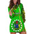 25 May Palmerston Island Gospel Day Hoodie Dress Cook Islands Tribal Pattern LT14 Green - Polynesian Pride