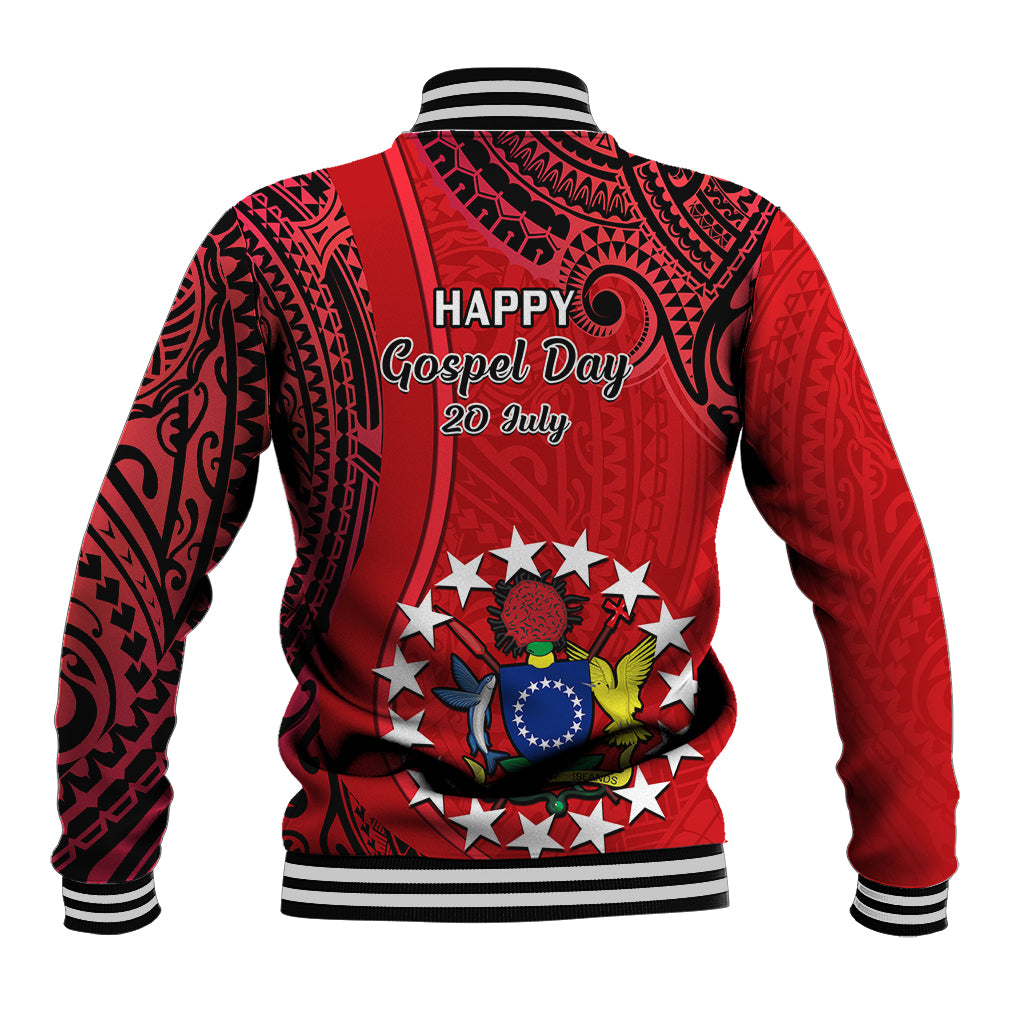 20 July Atiu Island Gospel Day Baseball Jacket Cook Islands Tribal Pattern LT14 - Polynesian Pride