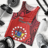 20 July Atiu Island Gospel Day Men Tank Top Cook Islands Tribal Pattern LT14 Red - Polynesian Pride