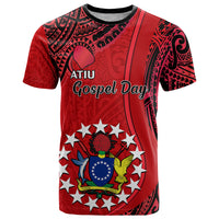20 July Atiu Island Gospel Day T Shirt Cook Islands Tribal Pattern LT14 Red - Polynesian Pride